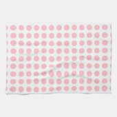 Roze op Witte Grote Grootte Horizontale Polka Dots Theedoek (Horizontaal)