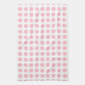 Roze op Witte Grote Grootte Horizontale Polka Dots Theedoek (Verticaal)