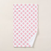 Roze op Witte Grote Grootte Polka Dots Badhanddoek Bad Handdoek (Handdoek)