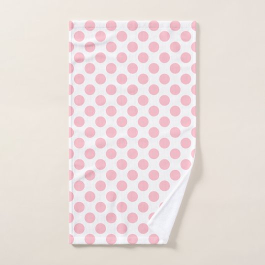 Roze op Witte Grote Grootte Polka Dots Badhanddoek Bad Handdoek (Handdoek)