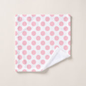 Roze op Witte Grote Grootte Polka Dots Badhanddoek Bad Handdoek (Wasdoekje)