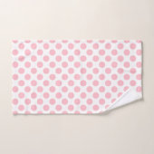 Roze op Witte Grote Grootte Polka Dots Badhanddoek Bad Handdoek (Handdoek)
