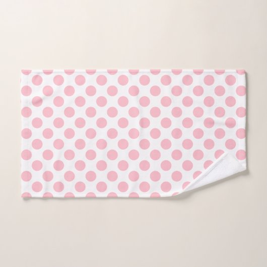 Roze op Witte Grote Grootte Polka Dots Badhanddoek Bad Handdoek (Handdoek)