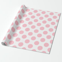 Roze op Witte Grote Grootte Polka Dots
