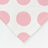 Roze op Witte Grote Grootte Polka Dots Fleece Deken (Hoek)