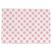 Roze op Witte Grote Grootte Polka Dots Groot Cadeauzakje (Achterkant)