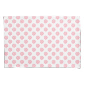 Roze op Witte Grote Grootte Polka Dots Kussensloop (Voorkant)