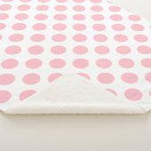 Roze op Witte Grote Grootte Polka Dots Sherpa Deken (3/4)