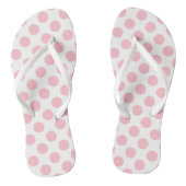 Roze op Witte Grote Grootte Polka Dots Teenslippers (Voetbed)