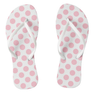 Roze op Witte Grote Grootte Polka Dots Teenslippers