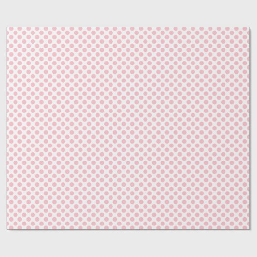 Roze op Witte Kleine Grootte Polka Dots Cadeaupapier (Vlak)