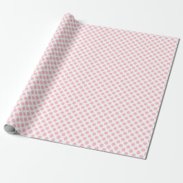 Roze op Witte Kleine Grootte Polka Dots Cadeaupapier