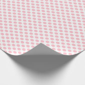 Roze op Witte Kleine Grootte Polka Dots Cadeaupapier (Hoek)