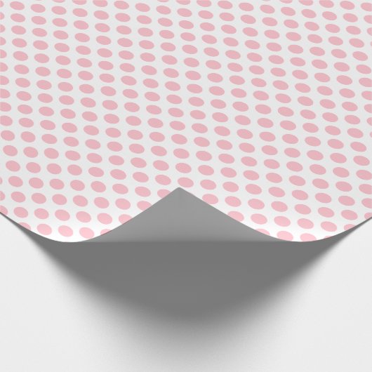 Roze op Witte Kleine Grootte Polka Dots Cadeaupapier (Hoek)