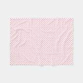 Roze op Witte Kleine Grootte Polka Dots Fleece Deken (Voorkant (Horizontaal))