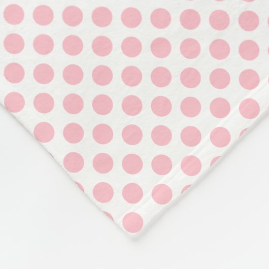 Roze op Witte Kleine Grootte Polka Dots Fleece Deken (Hoek)