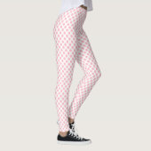 Roze op Witte Kleine Grootte Polka Dots Leggings (Rechts)