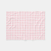 Roze op Witte Middelgrote Grootte Horizontale Polk Fleece Deken (Voorkant (Horizontaal))