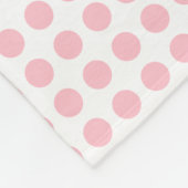 Roze op Witte Middelgrote Grootte Horizontale Polk Fleece Deken (Hoek)