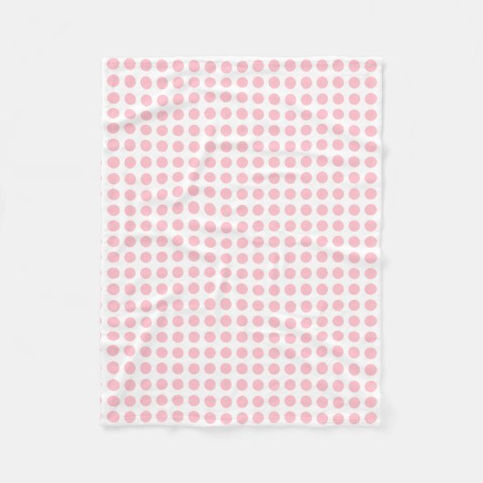 Roze op Witte Middelgrote Grootte Horizontale Polk Fleece Deken (Voorkant)