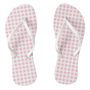 Roze op Witte Middelgrote Grootte Horizontale Polk Teenslippers