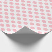 Roze op Witte Middelgrote Grootte Polka Dots Cadeaupapier (Hoek)