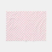 Roze op Witte Middelgrote Grootte Polka Dots Fleece Deken (Voorkant (Horizontaal))