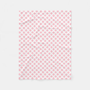 Roze op Witte Middelgrote Grootte Polka Dots Fleece Deken