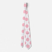 Roze op Witte Reuzengrootte Polka Dots Stropdas (Achterkant)