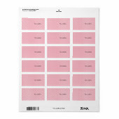 Roze op witte stippen etiket (Full Sheet)