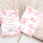Roze op wolk negen Baby shower Kaart
