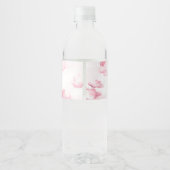 Roze op wolk negen Baby shower Waterfles Etiket (Achterkant)