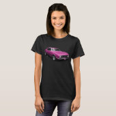 Roze op zwart 68 Camaro-dames Shirt (Voorkant volledig)
