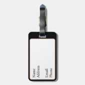 Roze op zwart ontwerp bagagelabel (Achterkant verticaal)