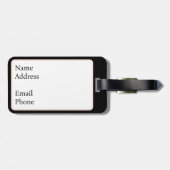 Roze op zwart ontwerp bagagelabel (Achterkant horizontaal)