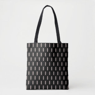 Roze op zwart ontwerp tote bag