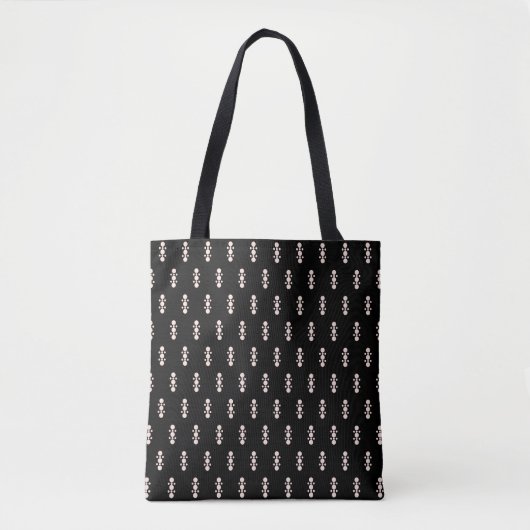 Roze op zwart ontwerp tote bag (Voorkant)