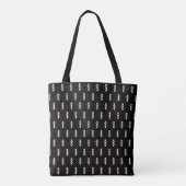 Roze op zwart ontwerp tote bag (Achterkant)