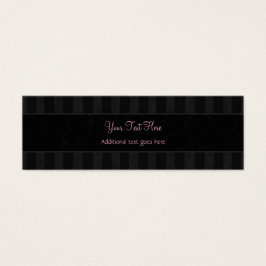 Roze op zwarte vleugelspoelen, strips met monogram mini visitekaartjes