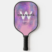 Roze Opa Monogramed Pickleball Paddle (Achterkant)