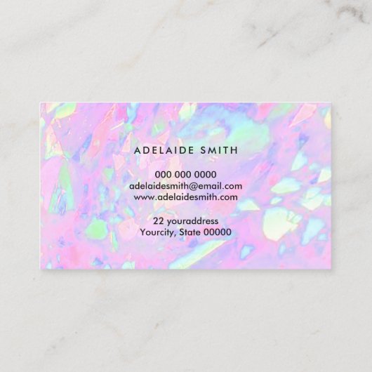 roze opaal geïnspireerde textuur loyalty card visitekaartje (Achterkant)