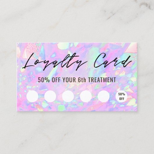roze opaal geïnspireerde textuur loyalty card visitekaartje (Voorkant)