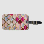 Roze Opaal Iridescent Mermaid Scales Bagagelabel (Voorkant (horizontaal))