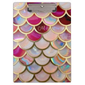 Roze Opaal Iridescent Mermaid Scales Klembord (Voorkant)