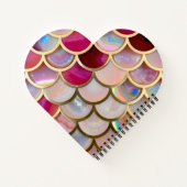 Roze Opaal Iridescent Mermaid Scales Notitieboek (Achterkant)