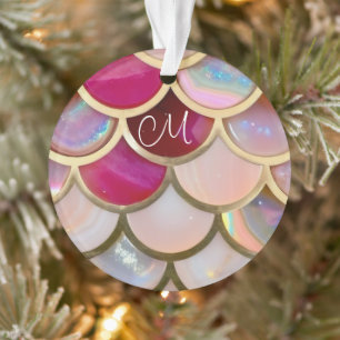Roze Opaal Iridescent Mermaid Scales Ornament