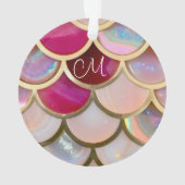 Roze Opaal Iridescent Mermaid Scales Ornament (achterkant)