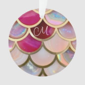 Roze Opaal Iridescent Mermaid Scales Ornament (voorkant)