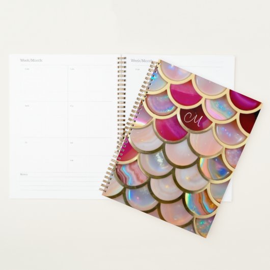 Roze Opaal Iridescent Mermaid Scales Planner (Display)