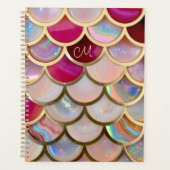 Roze Opaal Iridescent Mermaid Scales Planner (Voorkant)